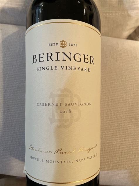 Beringer Vineyards Cabernet Sauvignon Single Vineyard Steinhauer