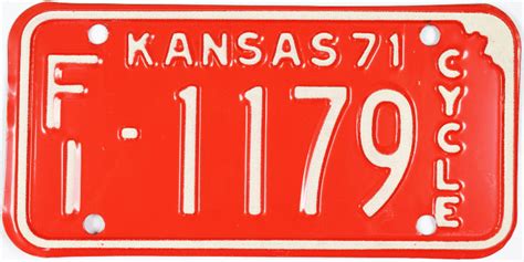 1971 Kansas Motorcycle License Plate Brandywine General Store