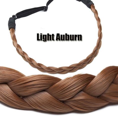 Brown Plaited Hair Band Braid Headband Real As Human Hairpieces Hair