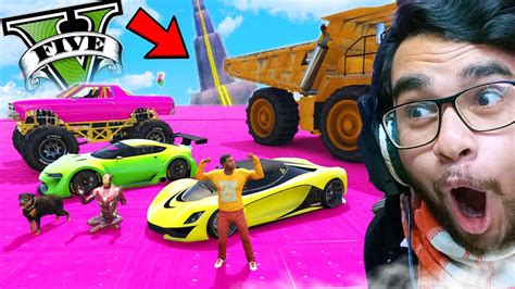 GTA V Franklin Testing Cars Vs MASSIVE Speed Bumps Professor Of Pc