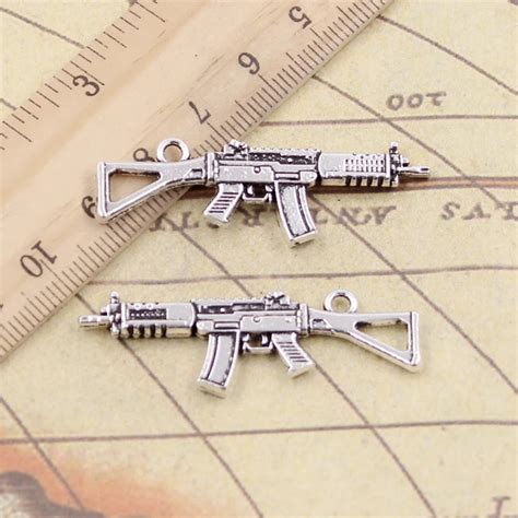 Pcs Charms Machine Gun Assault Rifle X Mm Tibetan Silver Color