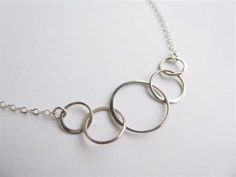 Sterling Silver Five Circle Infinity Necklace Glass Palace Arts