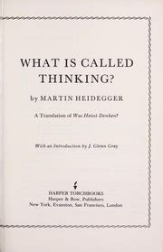 What Is Called Thinking By Martin Heidegger Open Library