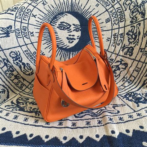 Discount Hermes Lindy Bag 26CM Orange TC Calfskin Leather Women’s Tote ...