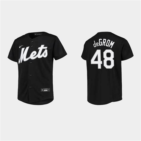 Youth New York Mets Jacob Degrom Black Replica Team Jersey Best Mlb