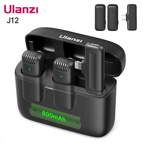 Ulanzi j12 sem fio lapela microfone microfones conjunto de gravação de