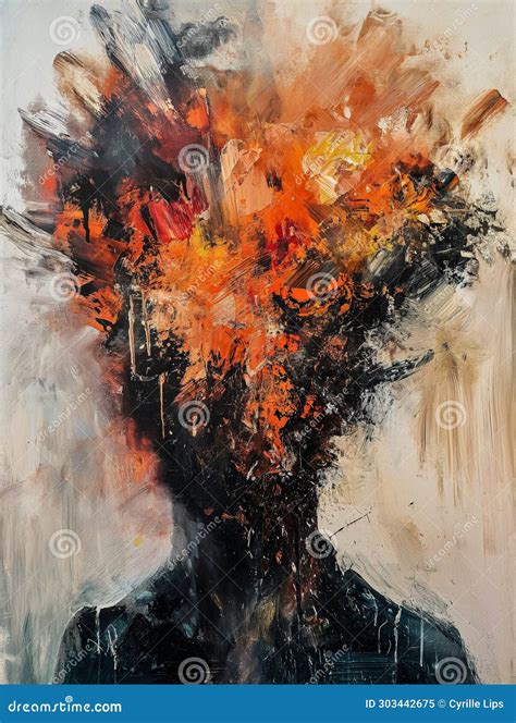 Ai Generated Surrealistic Image Of Exploding Head Symbolizing Burnout