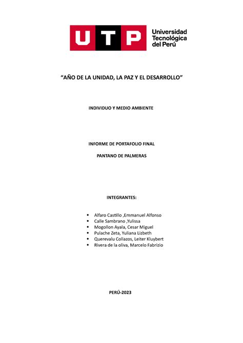 Semana Estructura Para El Informe Final Ptf Avance A O De