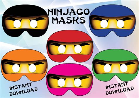 Instant Download Ninjago Masks Ninjago By Yourpartydesigner Ninjago