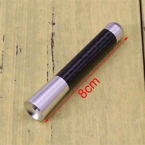 Car Bee Sting Stubby Short Carbon Fibre Aerial Mast Antenna Silver 8cm