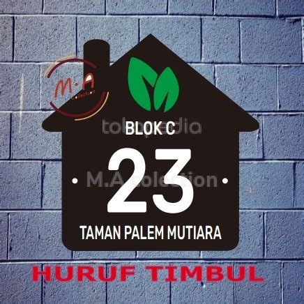 Jual Nomor Rumah Acrylik Timbul X Cm Lengkap Baut Fisher Biru