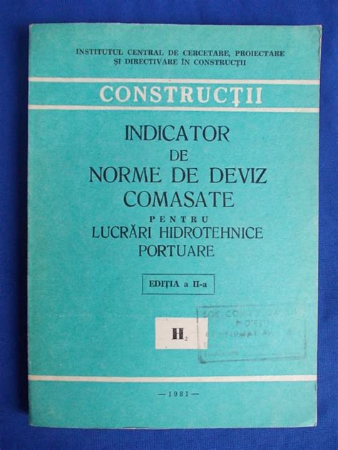 Indicator De Norme De Deviz Comasate Pentru Lucrari Hidraulice Portuare