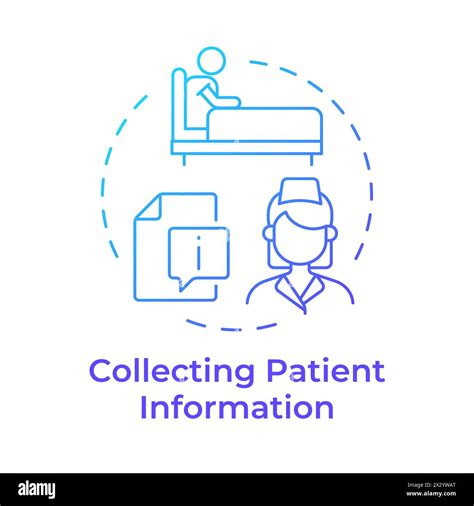 Collecting Patient Information Blue Gradient Concept Icon Stock Vector