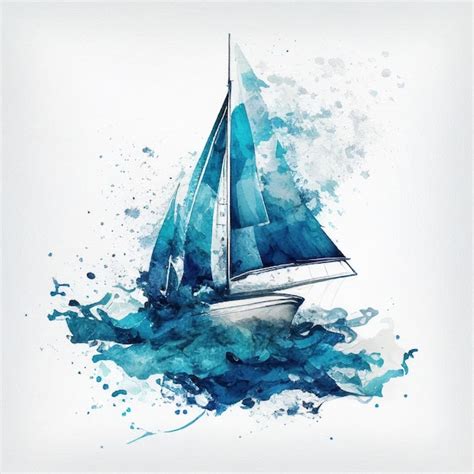 Sailing boat in watercolor style by Generative AI | Premium AI ...