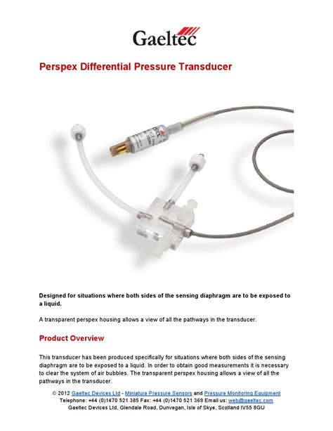 Perspex Differential Pressure Transducer Gaeltec Devices Ltd By Gaeltec Devices Ltd Issuu