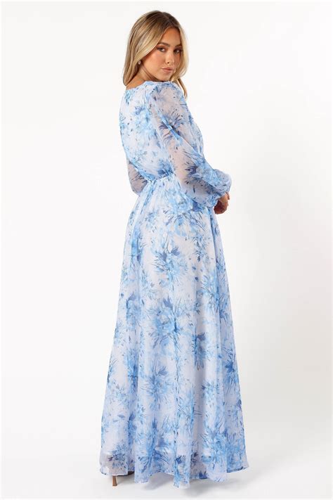 Anisa Maxi Dress Blue Floral Petal And Pup Usa