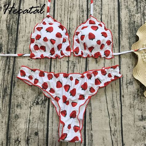 Hecatal New Sexy Strawberry Swimsuit Women Brazilian Bikini