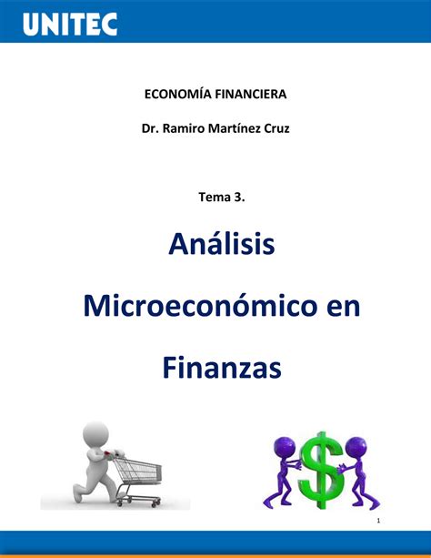 3 Análisis Microeconómico en Finanzas ECONOMÕA FINANCIERA Dr Ramiro