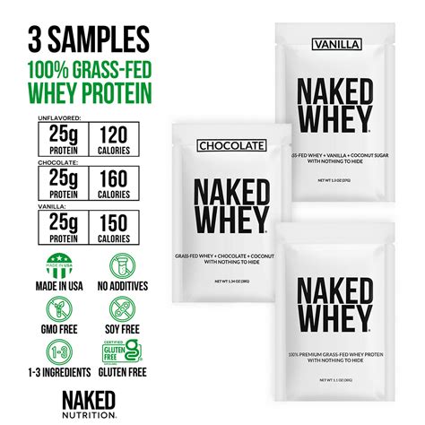 Grass Fed Whey Protein Powder Sample Pack Naked Nutrition