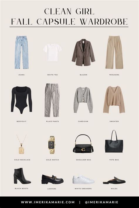 Clean Girl Outfits Capsule Wardrobe Casual Capsule Wardrobe Essentials