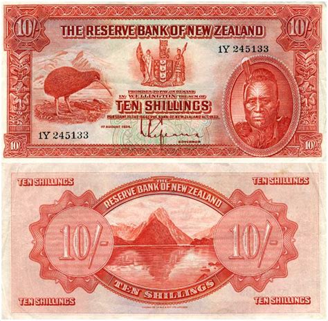 First Series Of Banknotes 10 Shillings Coins And Banknotes Te Ara