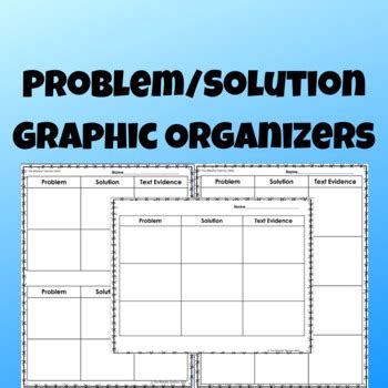 Problem Solution Graphic Organizer By The Blissful Teacher TPT