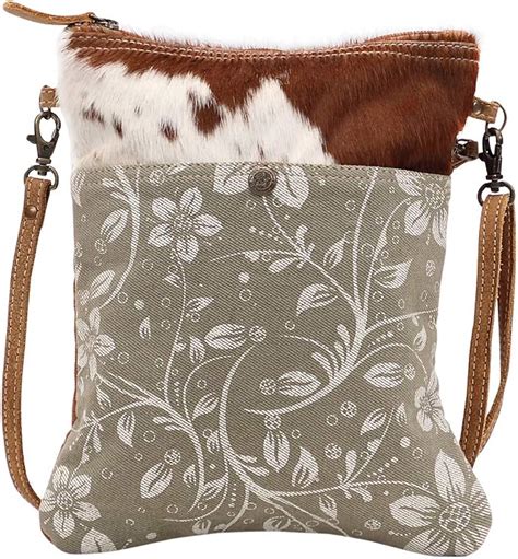 Myra Bag Quill Upcycled Canvas And Cowhide Small Crossbody Bag S 1455