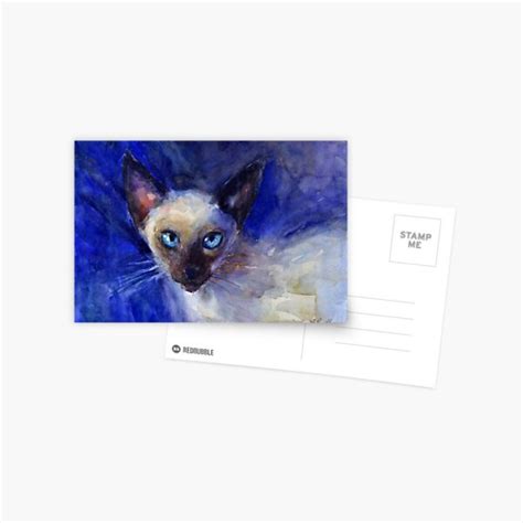 Watercolor Siamese Cat Painting Svetlana Novikova Postcard By Novikova Art Redbubble