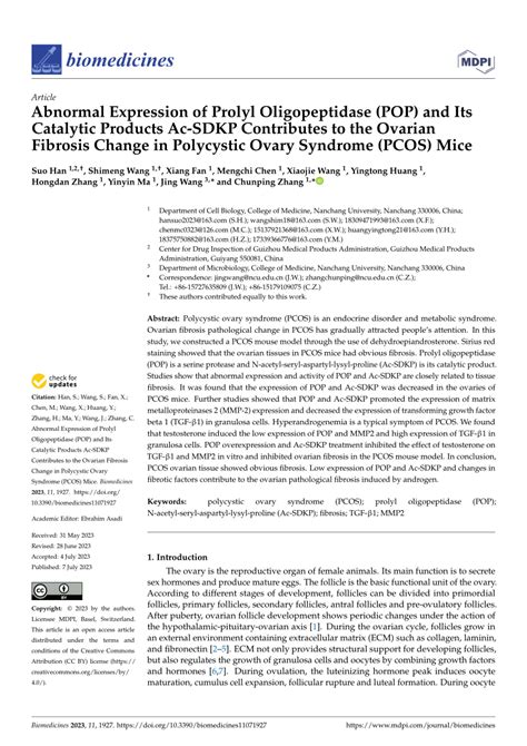 Pdf Abnormal Expression Of Prolyl Oligopeptidase Pop And Its