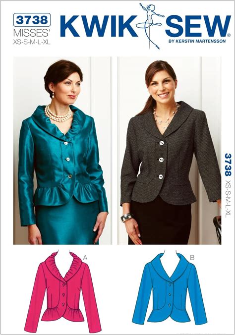 Kwik Sew K3738 Jackets Sewing Pattern Size Xs S M L Xl