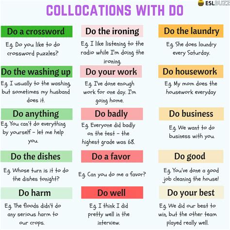 40 Most Common Collocations With DO In English ESLBUZZ