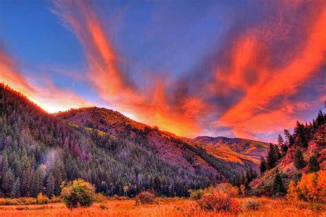 Red Fall Skies Photograph By Scott Mahon Fine Art America