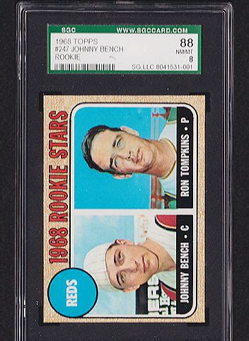 1968 Topps Johnny Bench 247 SGC 88 Baseball Cards