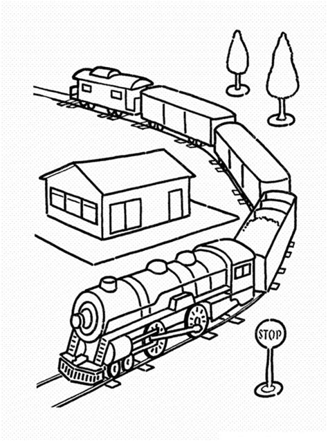 Coloriage Train roule par la campagne dessin gratuit à imprimer