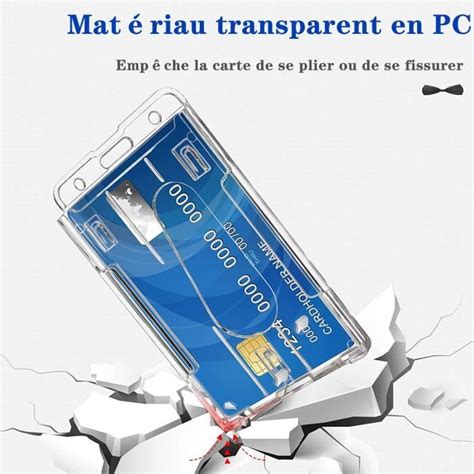 Porte Badge Vertical Pi Ces Porte Carte Plastique Rigide Transparent