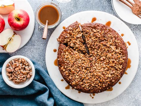 Apple Coffee Cake Paleo GF DF With Vegan Caramel Sauce