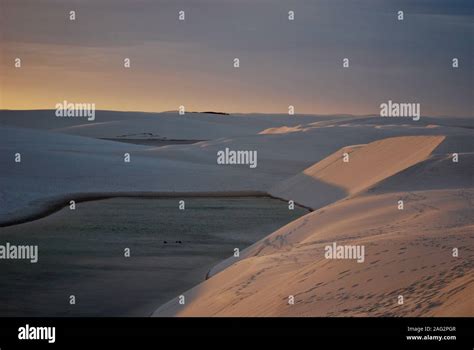 Sand Dunes Ans Lagoons In Lencois Maranhenses National Park Brazil