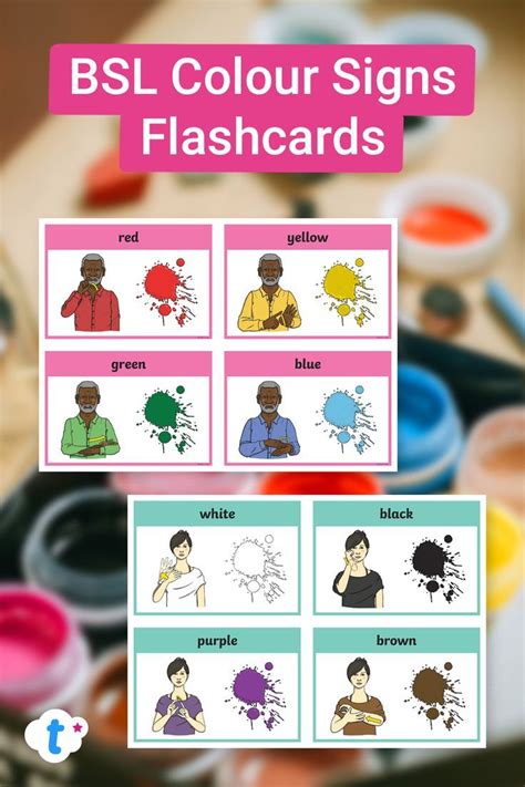 Bsl Colour Signs Flashcards Sign Language Colors Flashcards