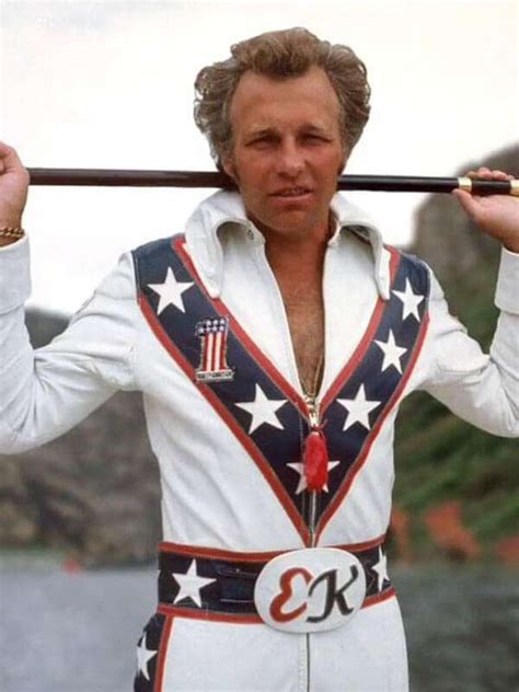 Stuntman Evel Knievel White Leather Jacket Usa Flag Jacket