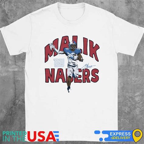 Giants Malik Nabers Signature Shirt Walmart