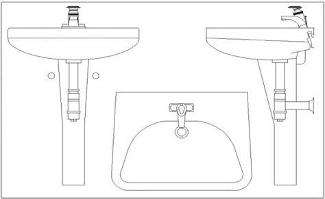 Wash Basin Elevation Cad Block Kitchen And Bath