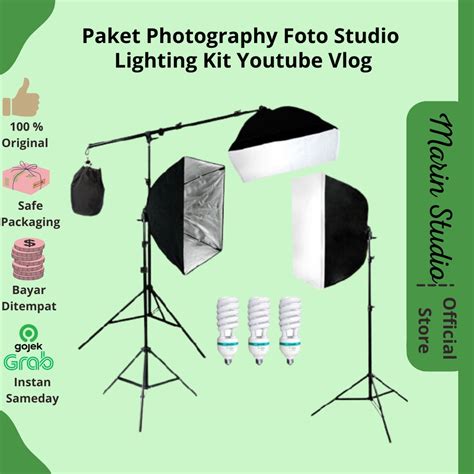 Jual Paket Foto Studio Lighting Kit Youtube Vlog Paket Lighting