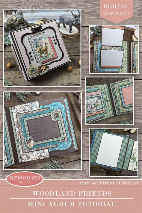 Pdf Tutorial With Printable Mini Album Scrapbook Templates Woodland