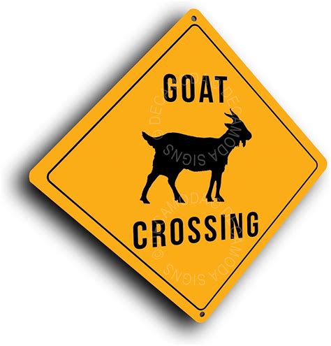 Deca Moda Goat Crossing Sign Goat Crossing Signs Indoor