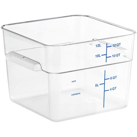 Vigor 12 Qt Clear Square Polycarbonate Food Storage Container