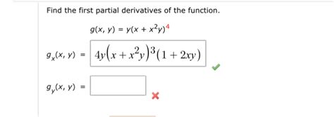 Solved Find The First Partial Derivatives Of The