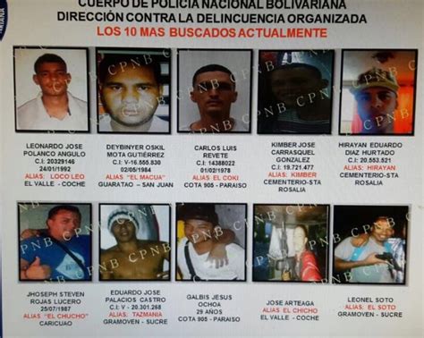 ¡alerta Estos Son Los 10 Criminales Más Buscados En Caracas Fotos