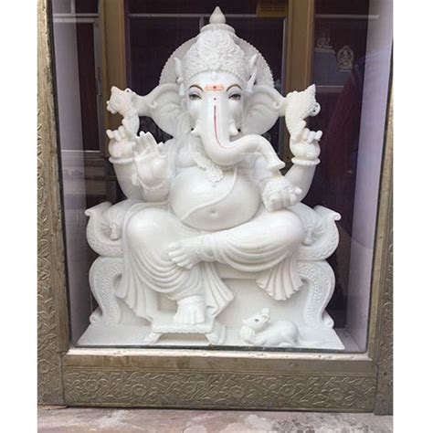 Painted White Marble Ganpati Statue For Worship At Rs 50000 In Jaipur