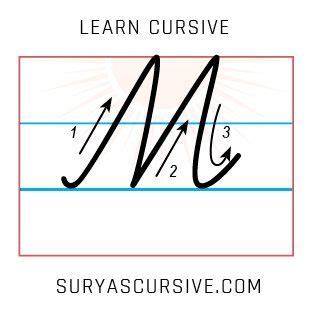 How to write Capital M in Cursive? - SuryasCursive.com | Learning ...