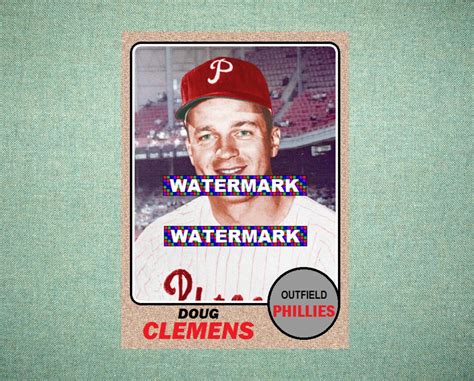 Doug Clemens Philadelphia Phillies Custom Baseball Card Etsy Espa A